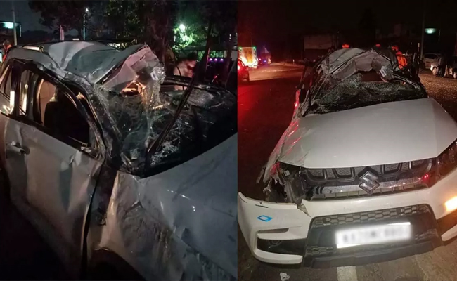 Bantwal: Seven students seriously injured as car climbs on divider, hits power pole, topples on NH