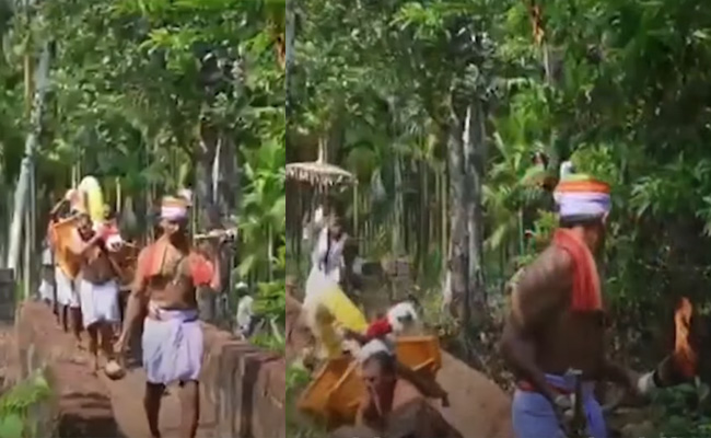 Eight injured as footbridge collapses during ritual procession in Karnataka