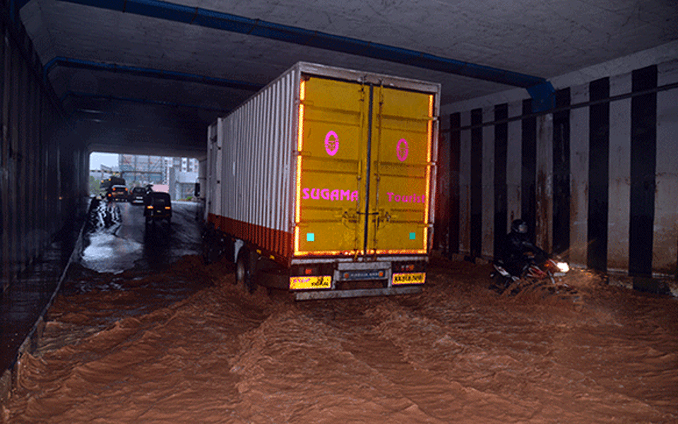 Traffic movement at Padil railway underpass takes a hit due to water logging after heavy rains