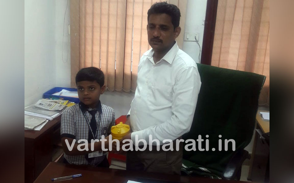 Krishnapur: Class 2 boy donates his savings for relief fund