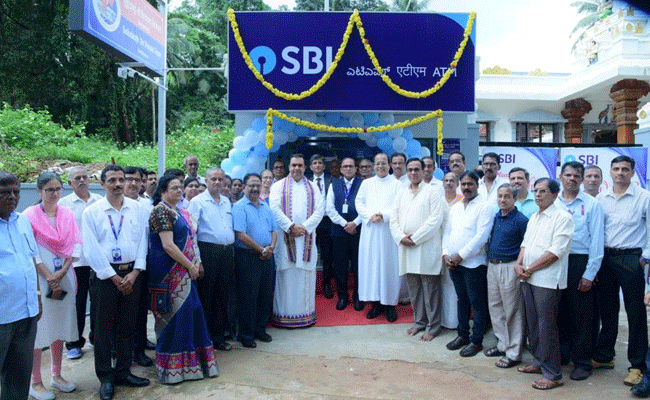 SBI ATM inaugurated at Sunkadakatte Shri Vinayaka Temple in Udupi