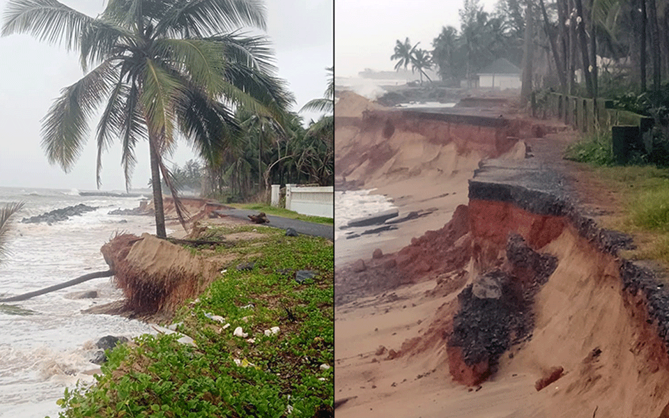 High tides at Someshwara, Uchila pose danger to more than 30 homes