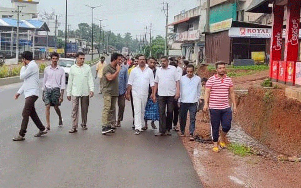 U T Khader visits rain-hit places in his constituency