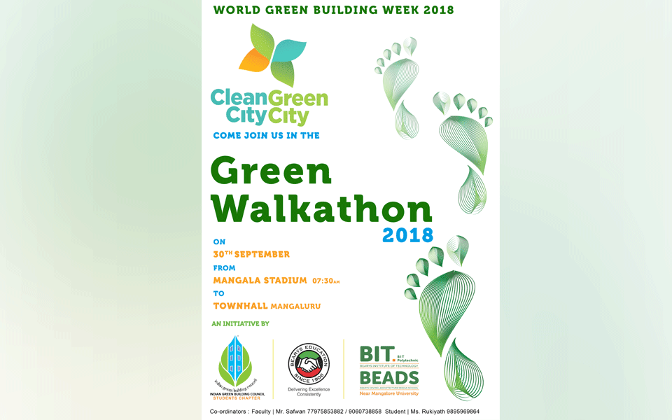 Mangaluru : ‘GREEN WALKATHON 2018’ on September 30 in city by BIT & BEADS