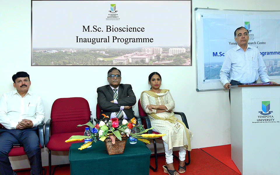 M.Sc. Bioscience Programme inaugurated at Yenepoya Research Center