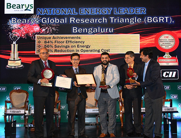 Bearys bags “National Energy Leadership Award” from CII
