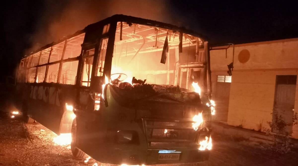 Conductor charred to death as BMTC bus in Bengaluru catches fire