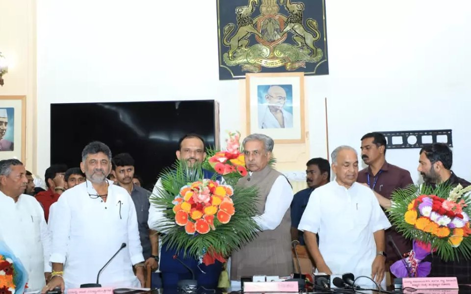 Bengaluru: Congress member Basanagouda Badarli takes oath as MLC