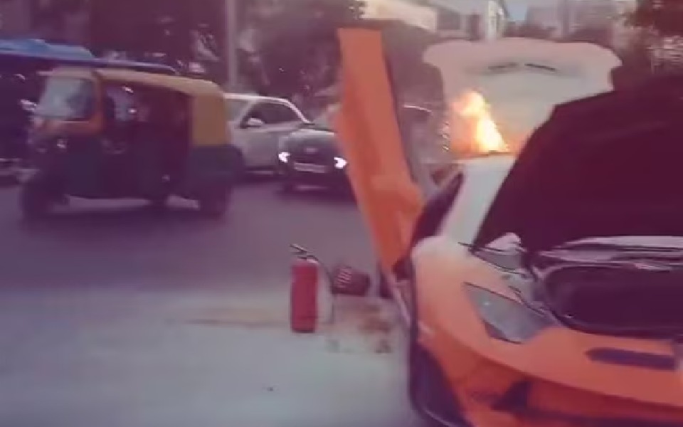 Bengaluru influencer’s ₹10-crore Lamborghini Aventador catches fire, minor damage reported
