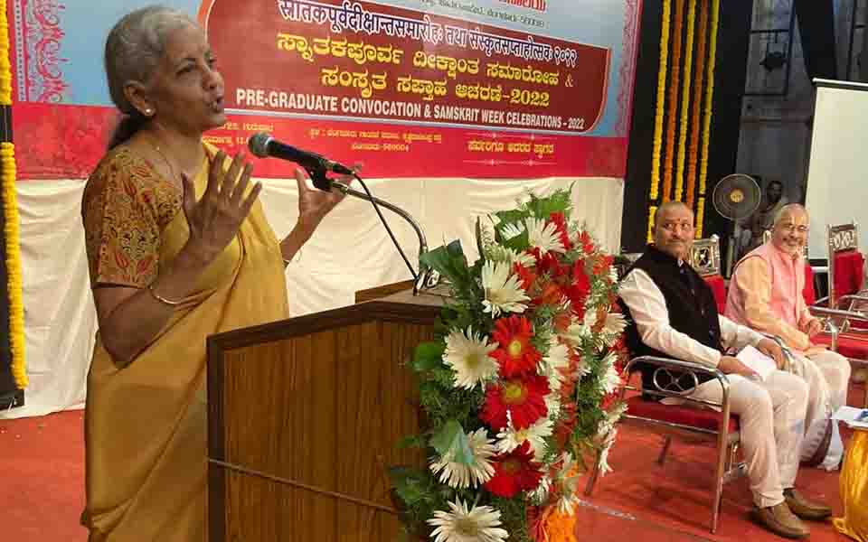 Learning of Sanskrit is 'discouraged' in Tamil Nadu, regrets Nirmala Sitharaman
