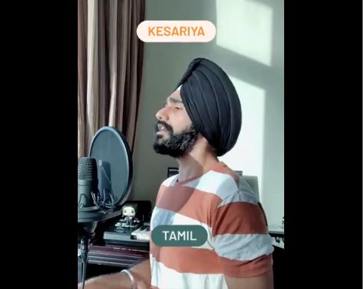 Punjabi singer singing “Kesariya” in Kannada, Malayalam, Telugu, Tamil is new internet sensation