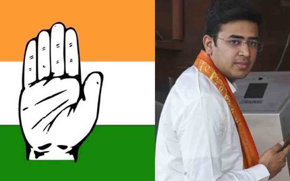 Congress targets Tejasvi Surya amid reports he opened emergency exit of a flight