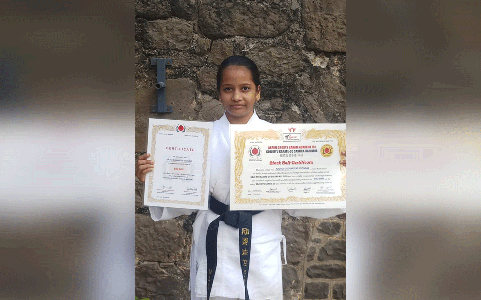 11-year-old Bijapur girl earns Karate Black Belt