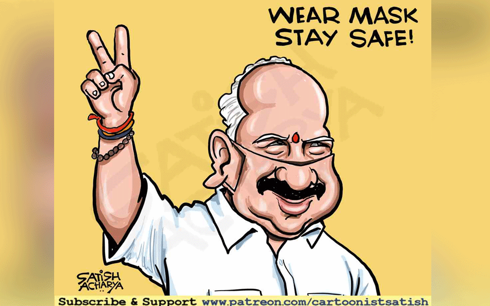 Cartoonist Satish Acharya demonstrates K'taka's political crisis with his artwork; Twitter likes it