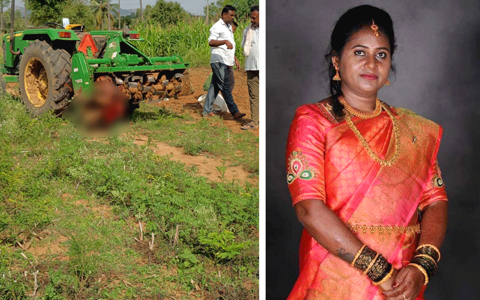 Kolar: Wife dies after falling under tractor rotator ridden by husband in field