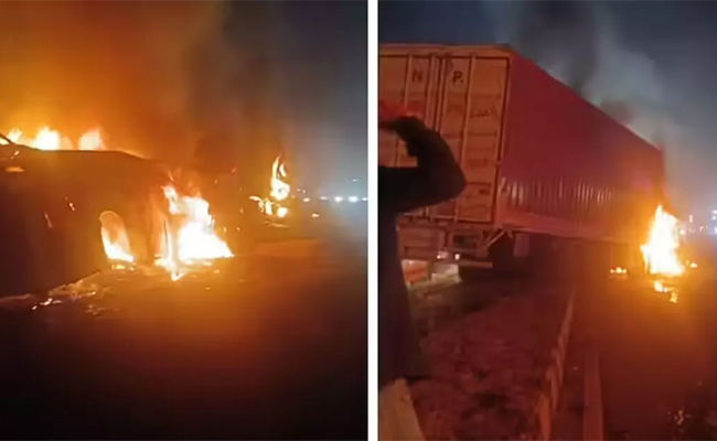 Chitradurga: Private sleeper bus catches fire after truck crosses divider; at least 17 burnt alive