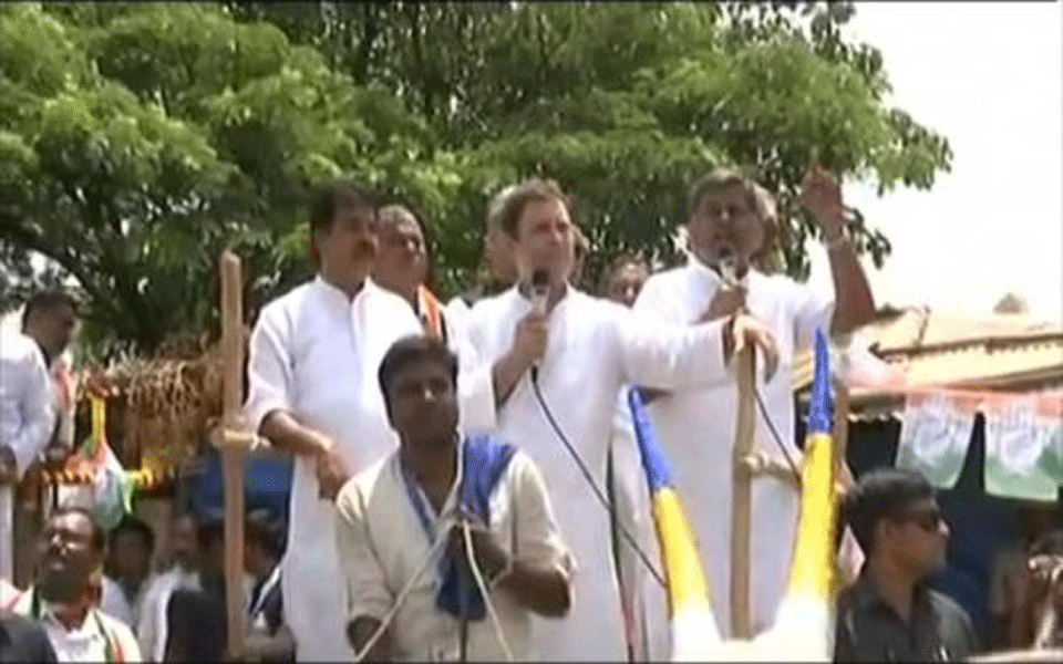 Rahul rides cycle in Kolar to protest fuel prices