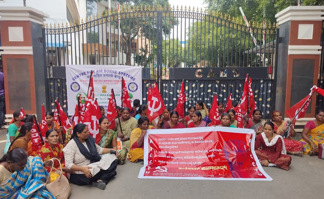 Dalit sanitation women workers protest against DRDO Bengaluru over ‘unlawful termination’