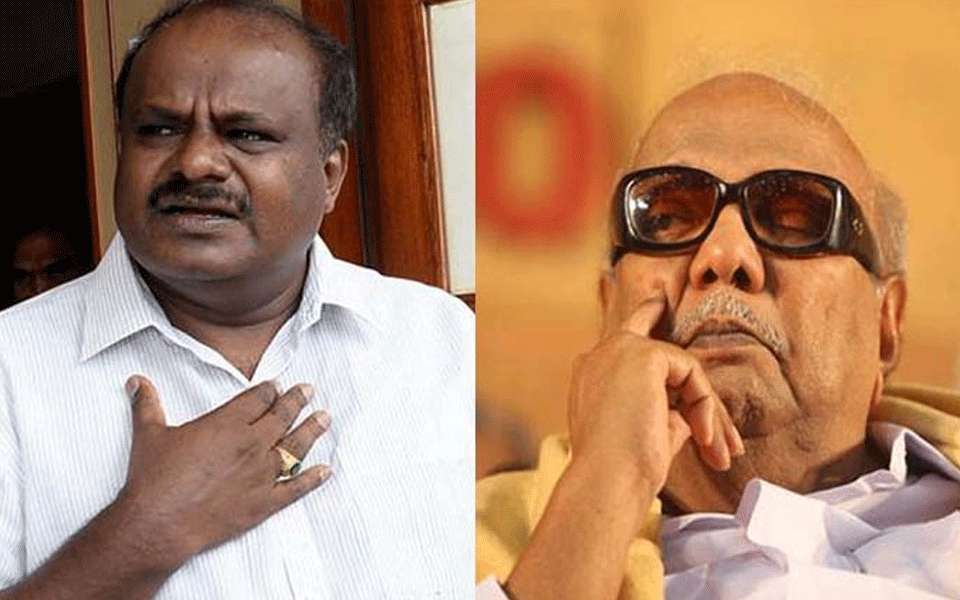 CM Kumaraswamy enquires health of former TN CM Karunanidhi