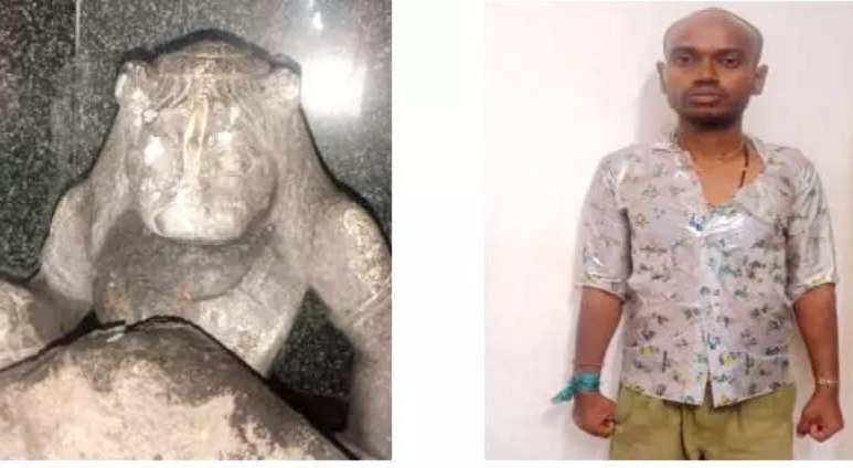 Ancient idol defaced at Temple in Soraba, accused Koteshwar arrested within hours
