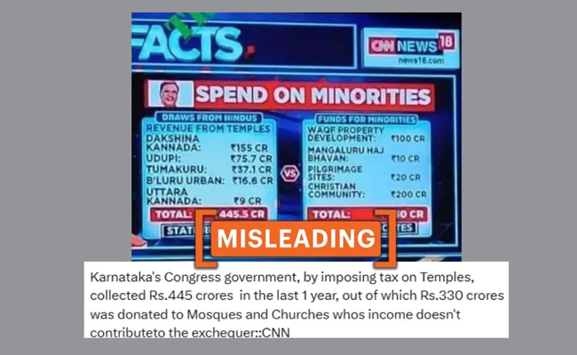 No, Karnataka government didn’t divert Hindu temple funds to minority welfare