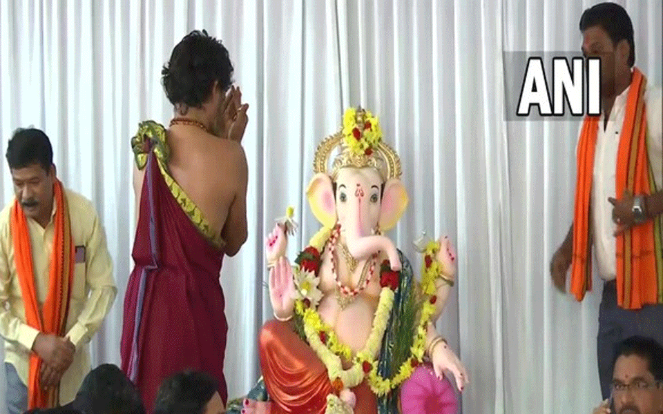 Ganesha festival celebrated at Hubballi Idgah ground amid tight security