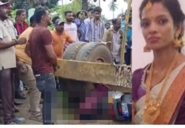 Anganawadi teacher killed, lawyer severely injured in Mudigere as crane runs over their scooter