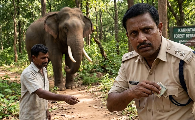 Forest official caught on video seeking bribe from elephant attack victim in Karnataka