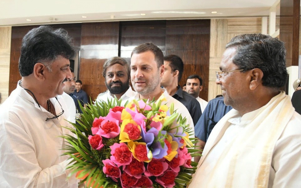 Rahul Gandhi arrives at Bengaluru