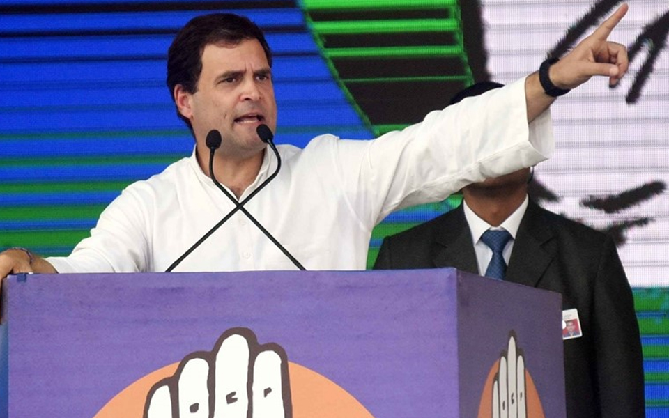 Rahul asks Modi to tell nation who released Masood Azhar from Indian jail at Haveri Rally