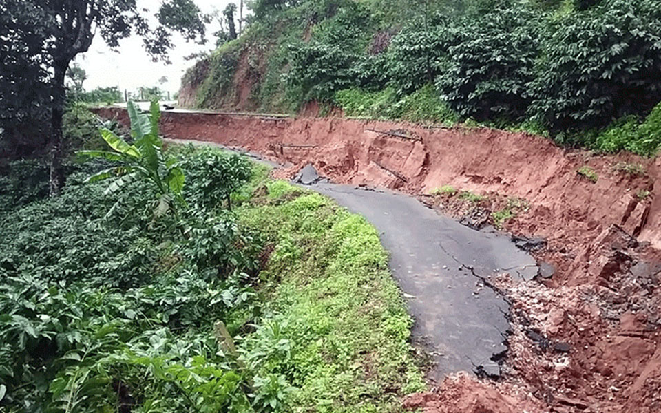 Road caves in by 10 feet in NR Pura