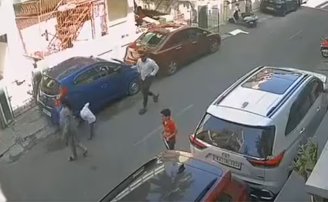Man caught on CCTV kicking five-year-old playing outside home in Bengaluru