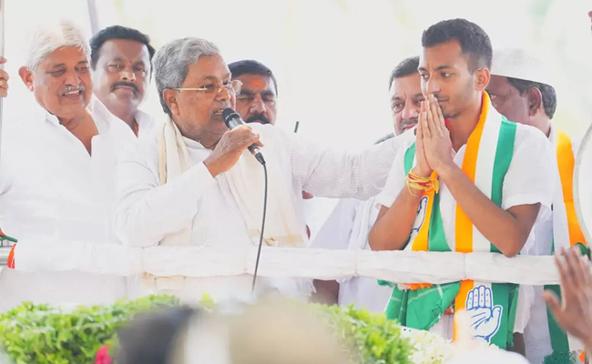 Davangere bypolls: CM Siddaramaiah holds roadshow for Congress candidate Samarth