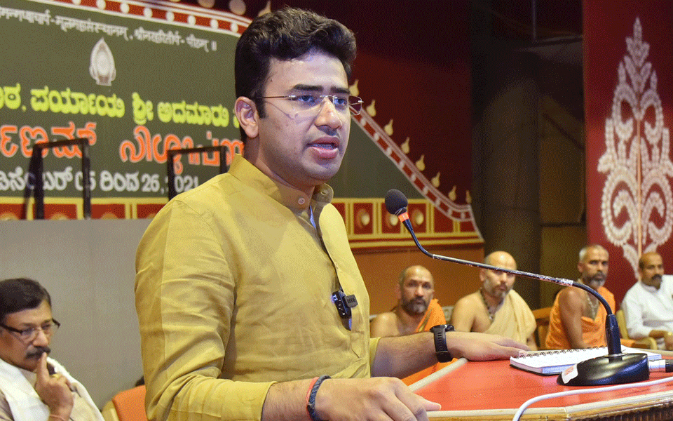 Karnataka; BJP MP Tejasvi Surya withdraws controversial remarks after it trigger controversy
