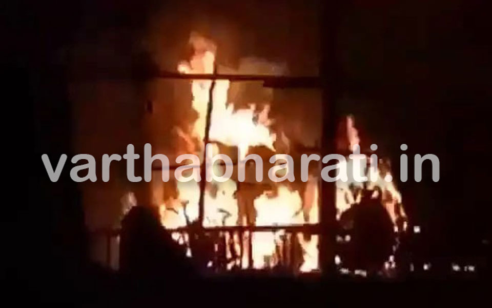 Tumkur: Mini tractor, hut gutted in fire