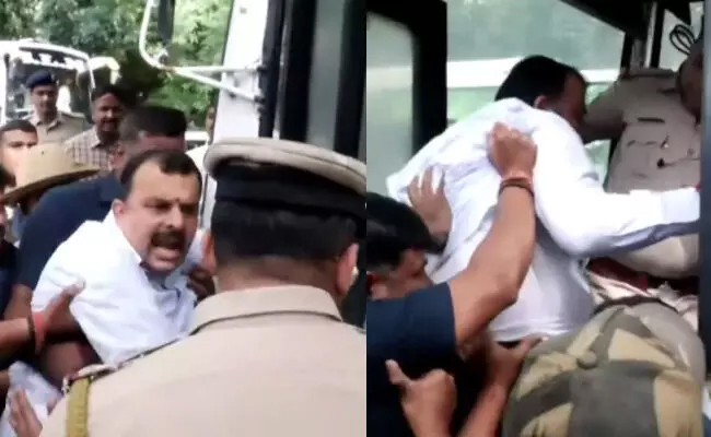 BJP members attempt to lay siege to CM’s house during protest in Bengaluru; detained by police