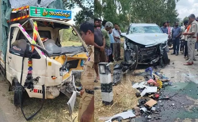 22 people injured after mini truck collides with car in Mandya district