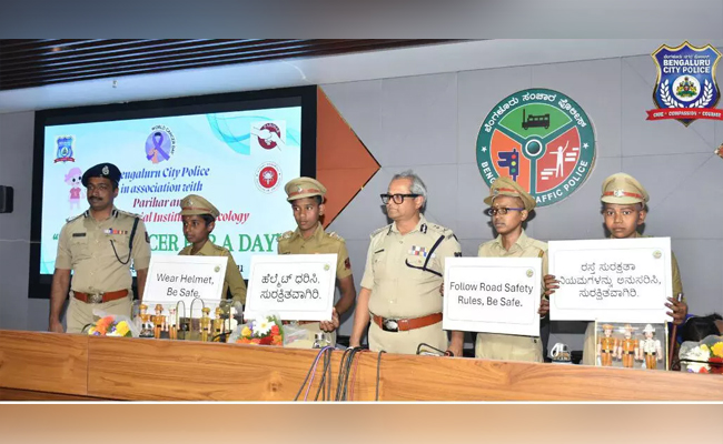 Children with pediatric cancer serve as Bengaluru police officers for a day