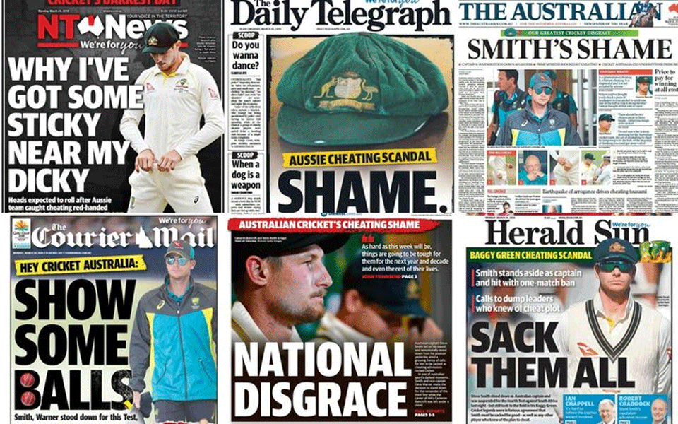 Some of the Australian media's reaction to ball-tampering case