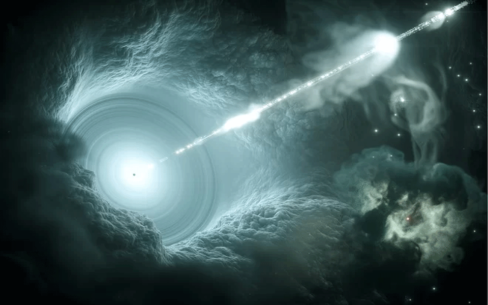 Origin of 'ghost particle' traced to distant black hole