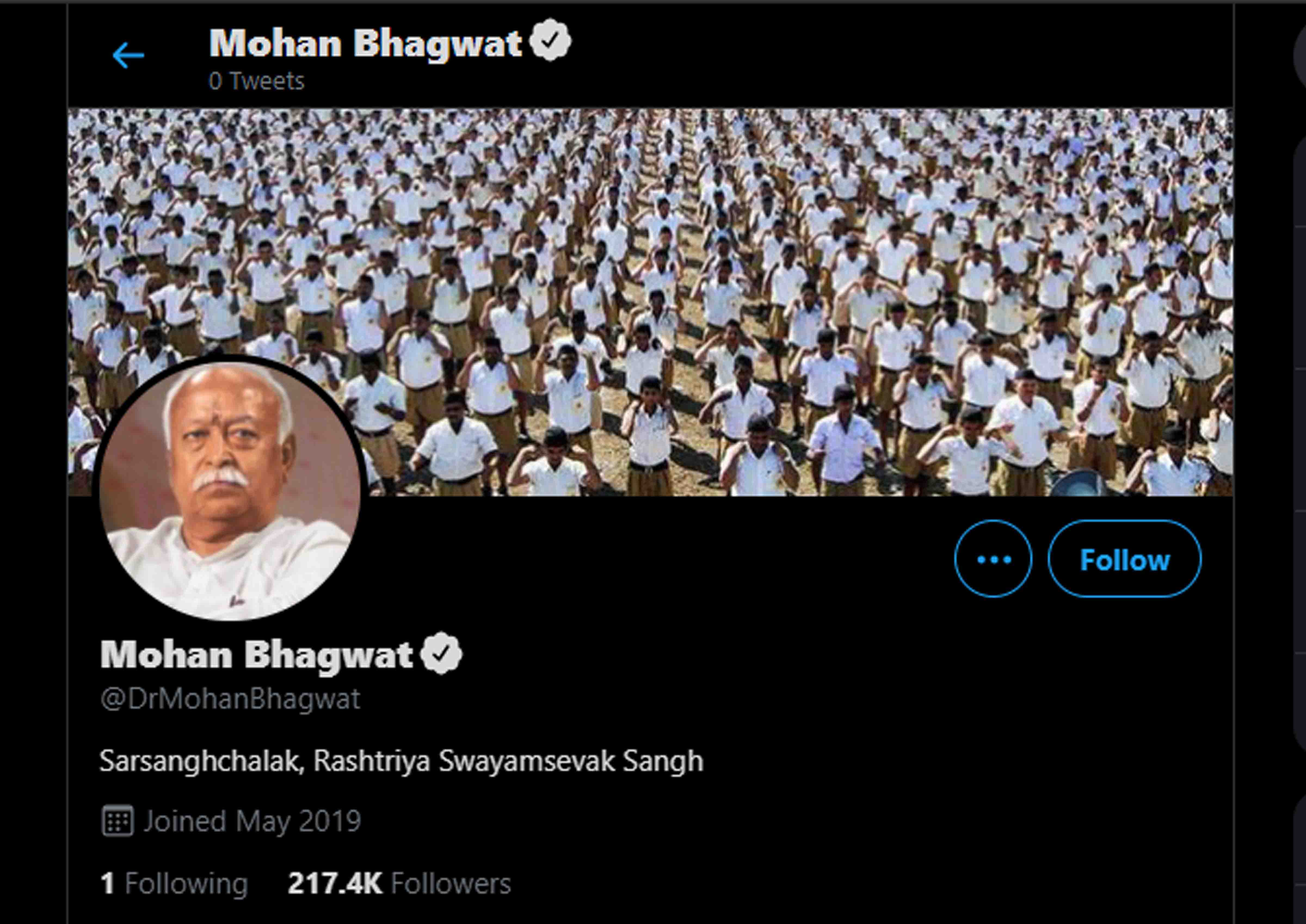 Twitter restores verified blue tick of RSS chief Mohan Bhagwat’s personal account