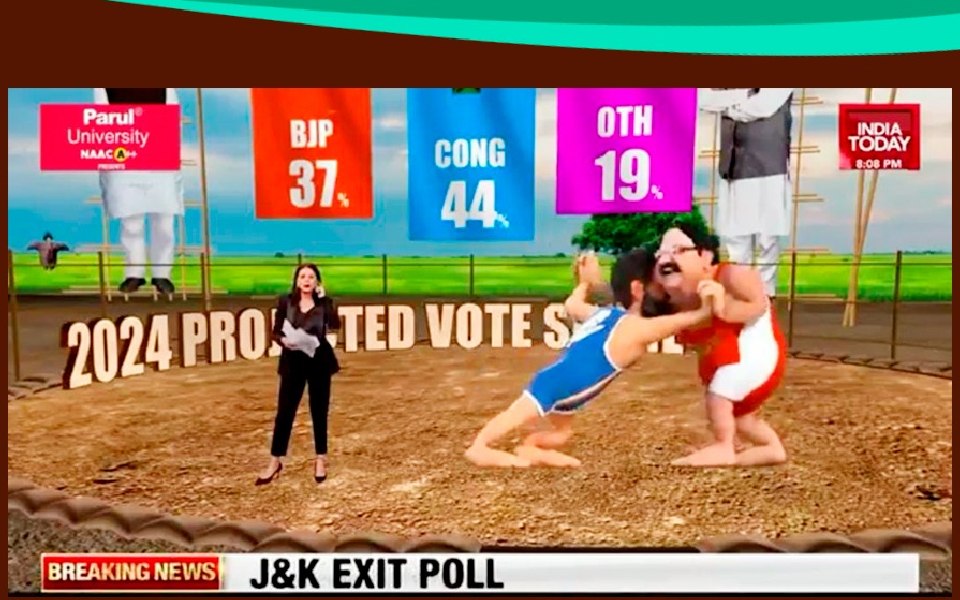 India Today Exit Poll animation shows Rahul Gandhi wrestling Nadda: Netizens react to Modi’s absence