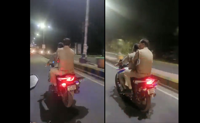 Two UP cops fined after two women chase them, record video of them not wearing helmet; Video viral