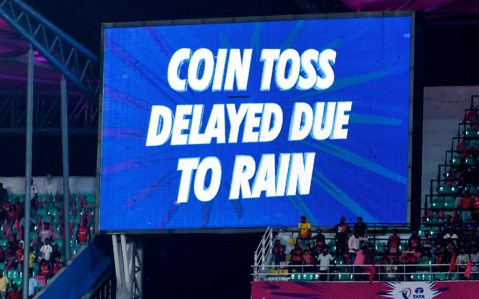 Rain delays start of RR-KKR match in Guwahati