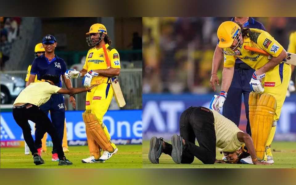 Man enters ground to meet Dhoni during IPL match in Gujarat, arrested