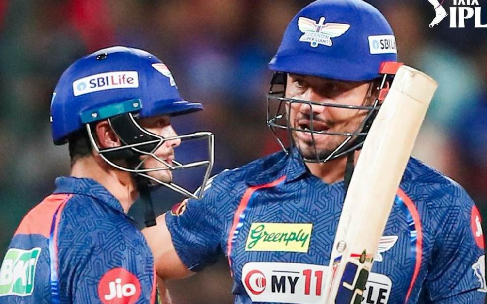 Quinton de Kock slams fifty to guide LSG to 181/5 against RCB in IPL
