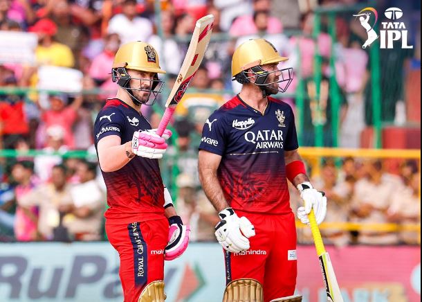 Fifties by Maxwell and du Plessis take RCB to 171/5 against RR in IPL
