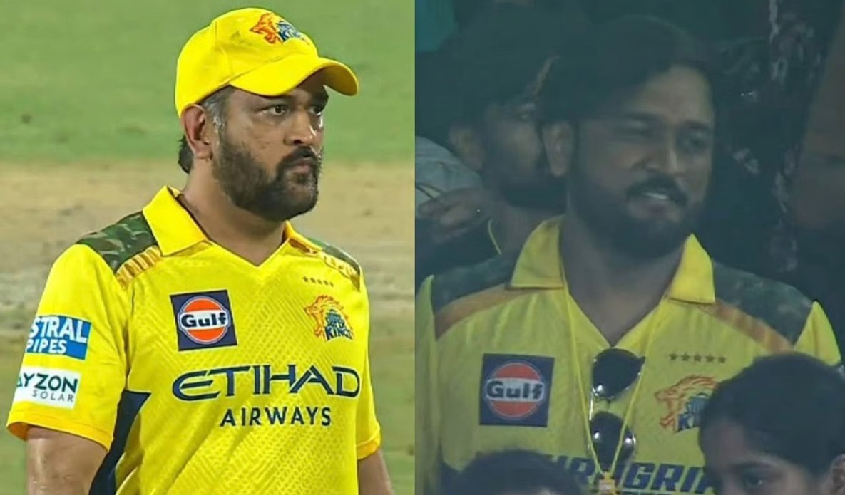 Navjot Singh Sidhu left amused after spotting MS Dhoni lookalike during CSK vs RR IPL 2025 match