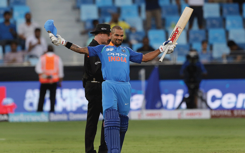 Dhawan shines, others faulter as India post 285/7 vs Hong Kong