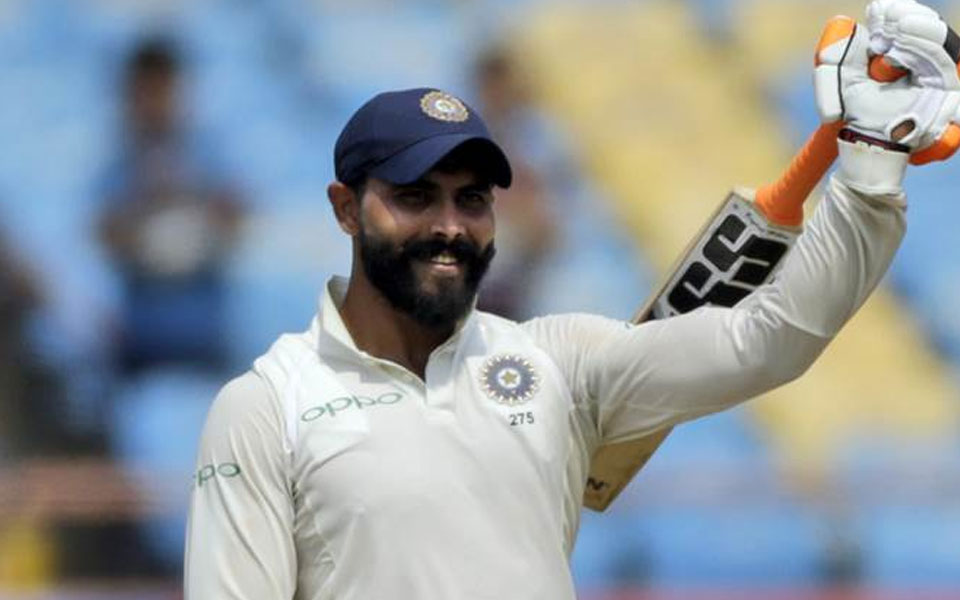 Jadeja hits maiden hundred as India declare at 649/9